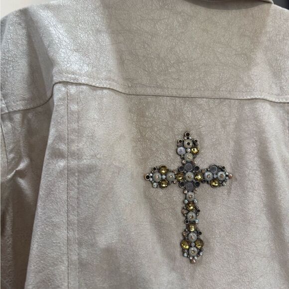 Cross Bedazzled Tan Jacket - Picture 8 of 9